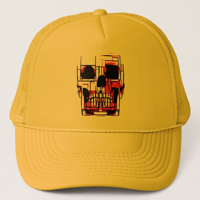 Abstract Skull in Vibrant Colours Trucker Hat (Front)