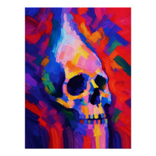 Abstract Skull Painting Wall Art Print