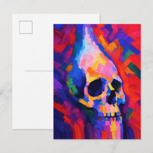 Abstract Skull Painting Wall Art Print Postcard