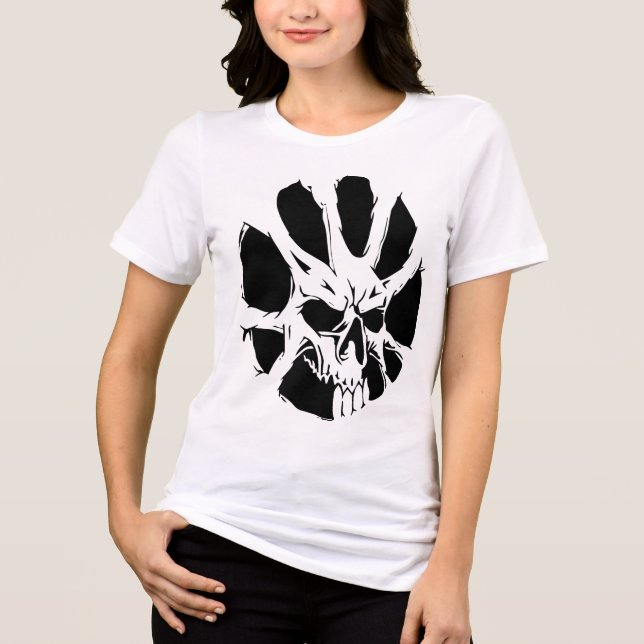 Abstract Skull Roots: Dark Art Tri-Blend Shirt (Front)