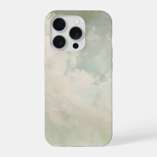 abstract sky, pastel clouds, gentle sky art, blush iPhone case (Back)