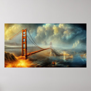 Abstract Small Problem Golden Gate Bridge Poster