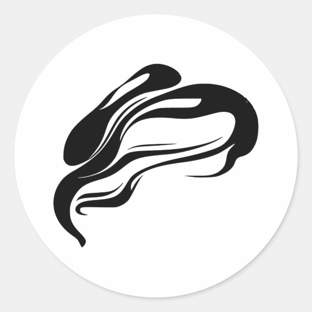 Abstract Smoke: A Minimalist Approach Classic Round Sticker (Front)