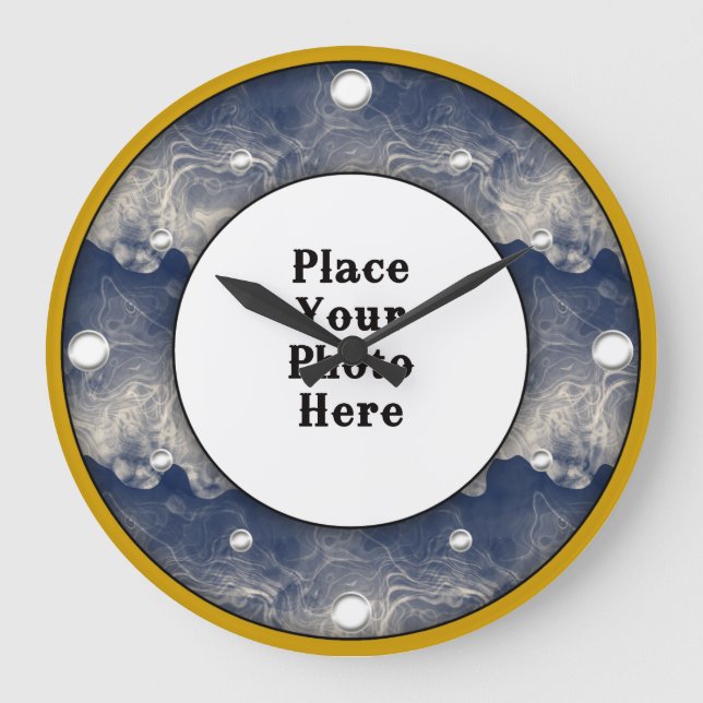 Abstract Smoke Frame Your Photo Wall Clock (Front)
