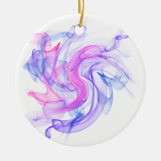 Abstract  Smoke on the Water Ceramic Tree Decoration (Front)