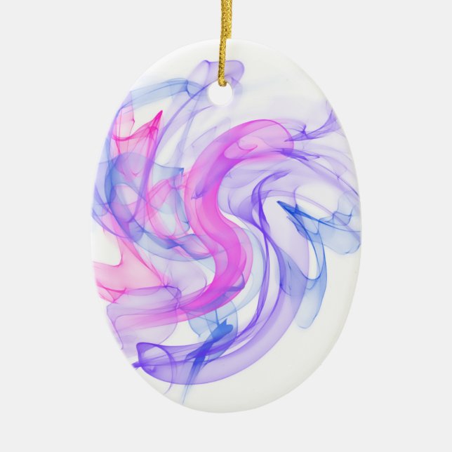 Abstract  Smoke on the Water Ceramic Tree Decoration (Front)