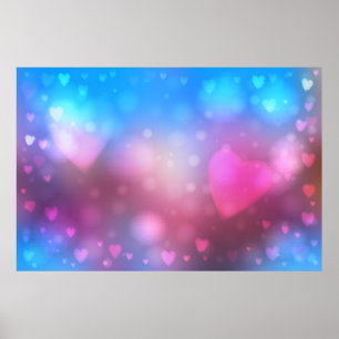 Abstract smooth blur blue and pink background with poster