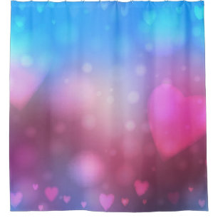 Abstract smooth blur blue and pink background with shower curtain