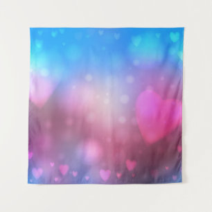 Abstract smooth blur blue and pink background with tapestry