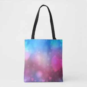 Abstract smooth blur blue and pink background with tote bag