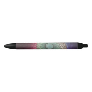 Abstract Snail Colorful Modern Fractal Art Black Ink Pen