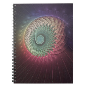 Abstract Snail Colorful Modern Fractal Art Notebook