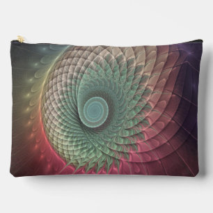 Abstract Snail Colourful Modern Fractal Art Accessory Pouch