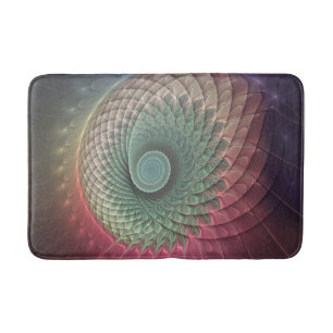 Abstract Snail Colourful Modern Fractal Art Bath Mat