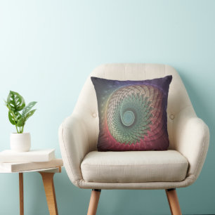 Abstract Snail Colourful Modern Fractal Art Cushion