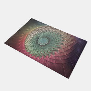 Abstract Snail Colourful Modern Fractal Art Doormat