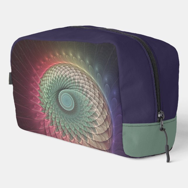 Abstract Snail Colourful Modern Fractal Art Dopp Kit (Right Corner)