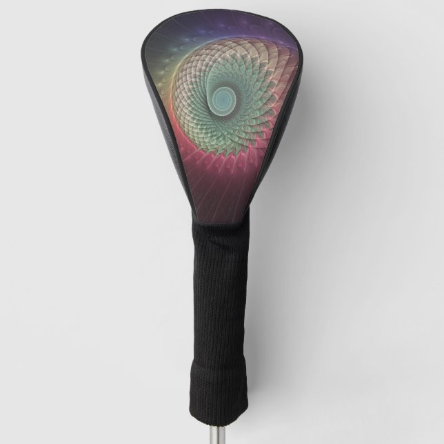 Abstract Snail Colourful Modern Fractal Art Golf Head Cover (Front)