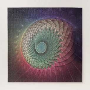 Abstract Snail Colourful Modern Fractal Art Jigsaw Puzzle