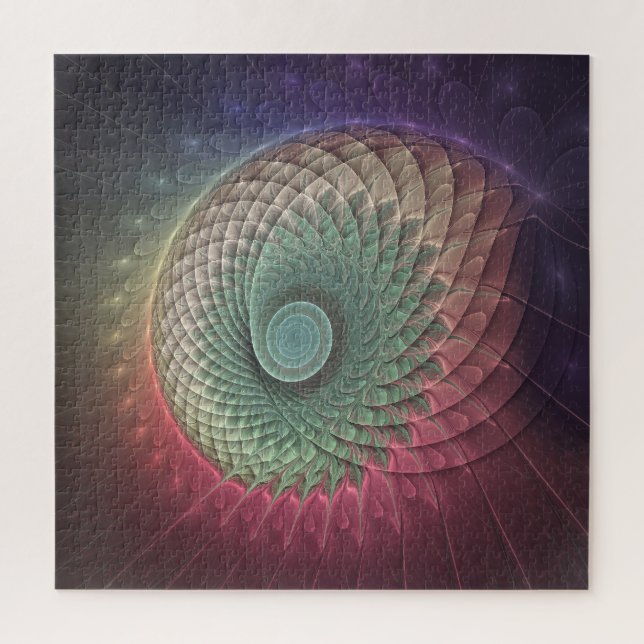 Abstract Snail Colourful Modern Fractal Art Jigsaw Puzzle (Vertical)