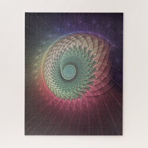 Abstract Snail Colourful Modern Fractal Art Jigsaw Puzzle