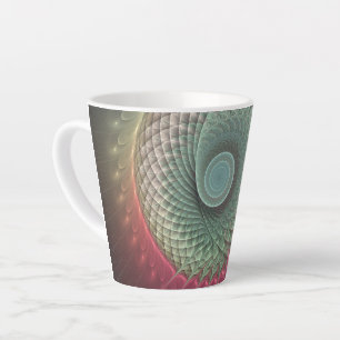 Abstract Snail Colourful Modern Fractal Art Latte Mug