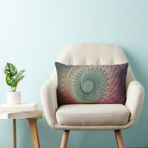 Abstract Snail Colourful Modern Fractal Art Lumbar Cushion