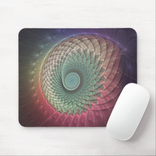 Abstract Snail Colourful Modern Fractal Art Mouse Pad