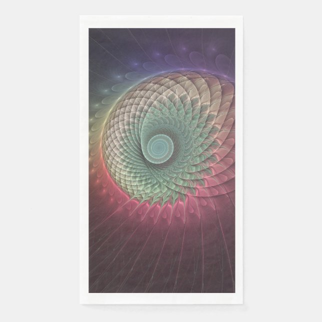 Abstract Snail Colourful Modern Fractal Art Napkin (Front)