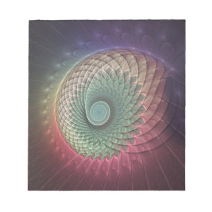Abstract Snail Colourful Modern Fractal Art Notepad