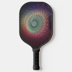 Abstract Snail Colourful Modern Fractal Art Pickleball Paddle
