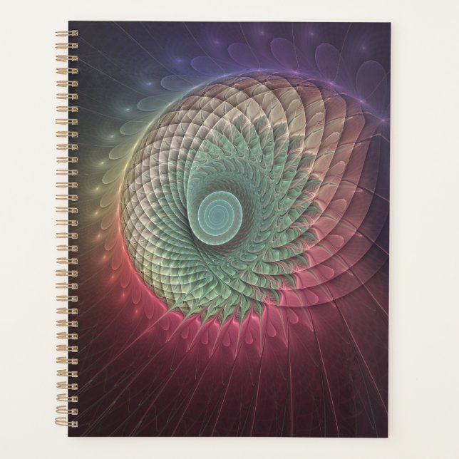 Abstract Snail Colourful Modern Fractal Art Planner (Front)