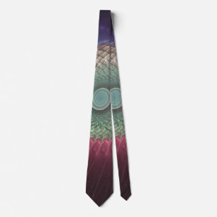 Abstract Snail Colourful Modern Fractal Art Tie