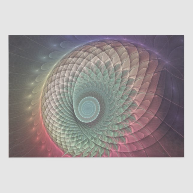 Abstract Snail Colourful Modern Fractal Art Tissue Paper (Front)
