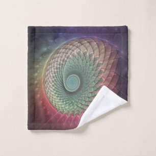Abstract Snail Colourful Modern Fractal Art Wash Cloth