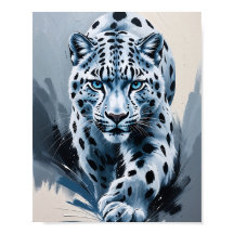 Abstract Snow Leopard Artistic Portrait