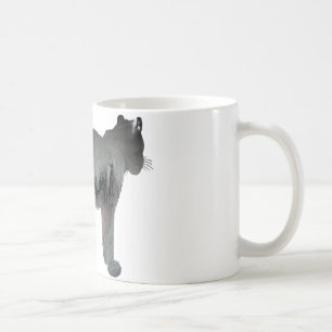 Abstract snow leopard silhouette coffee mug