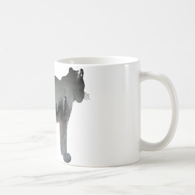 Abstract snow leopard silhouette coffee mug (Right)