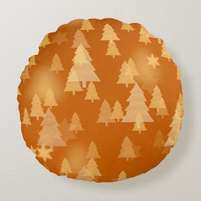 Abstract snowflakes. 2d illustration. Christmas ti Round Cushion (Front)