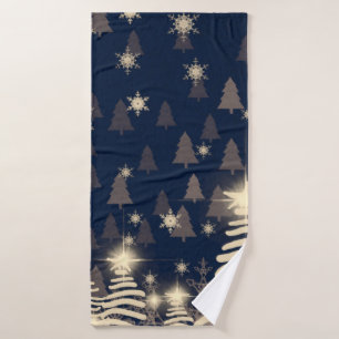 Abstract snowflakes. 2d illustration. Holy Christm Bath Towel