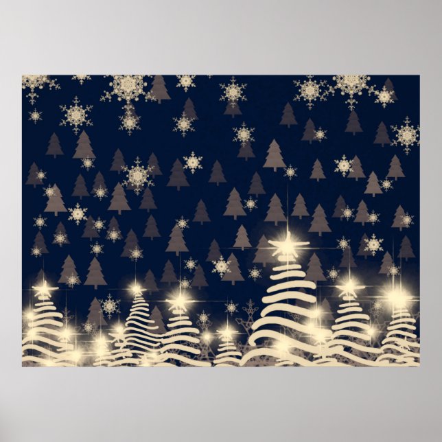 Abstract snowflakes. 2d illustration. Holy Christm Poster (Front)