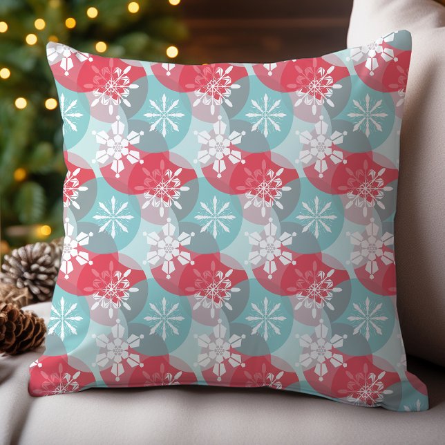 Abstract Snowflakes Pattern Festive Christmas Cushion (Creator Uploaded)