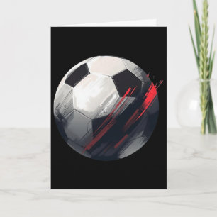 Abstract Soccer Ball Brush Stroke Art Card