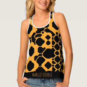 Abstract Soccer Halftone Black Yellow Pattern Singlet