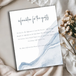 Abstract Soft Blue Coastal Beach Wedding Detail Enclosure Card