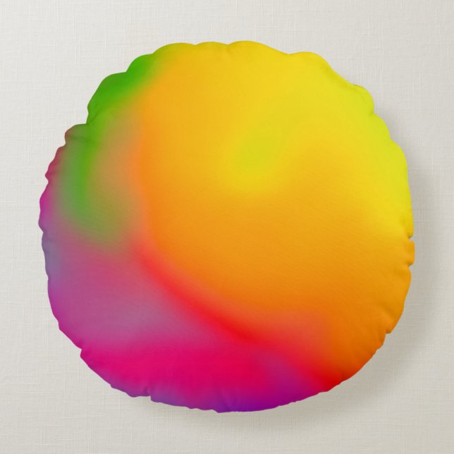 Abstract soft cloud background in pastel colorful  round cushion (Front)