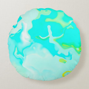 Abstract soft cloud background in pastel colourful round cushion