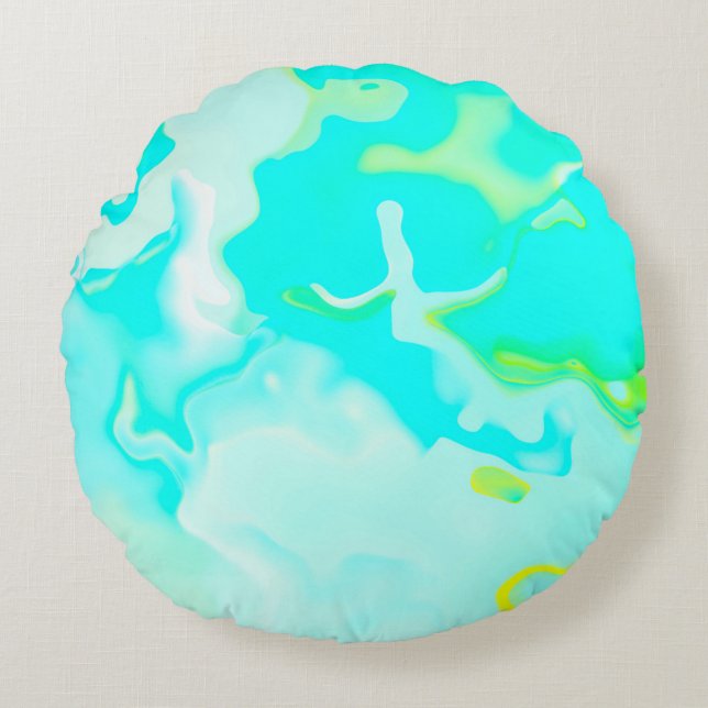 Abstract soft cloud background in pastel colourful round cushion (Front)