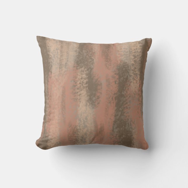 Abstract Soft Hues Brown Blush Beige Cushion (Front)