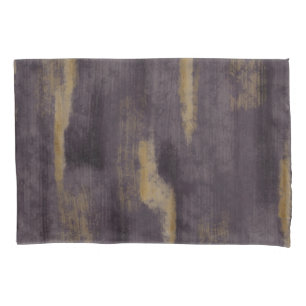 Abstract Soft Hues Deep Plum & Gold Pillowcase